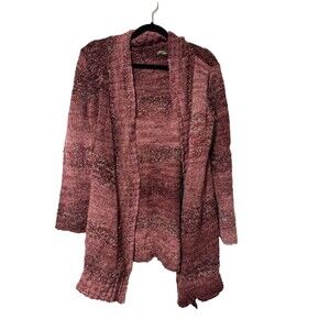 Prana Rhonda Duster Cardigan Long Sweater Size M Fuzzy Marled Wool Blend